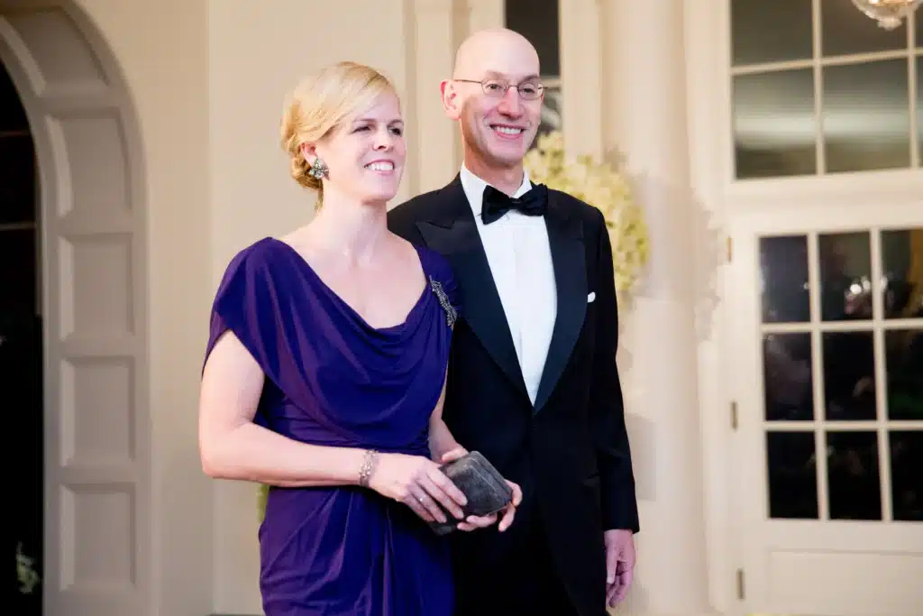 adam silver with his wife